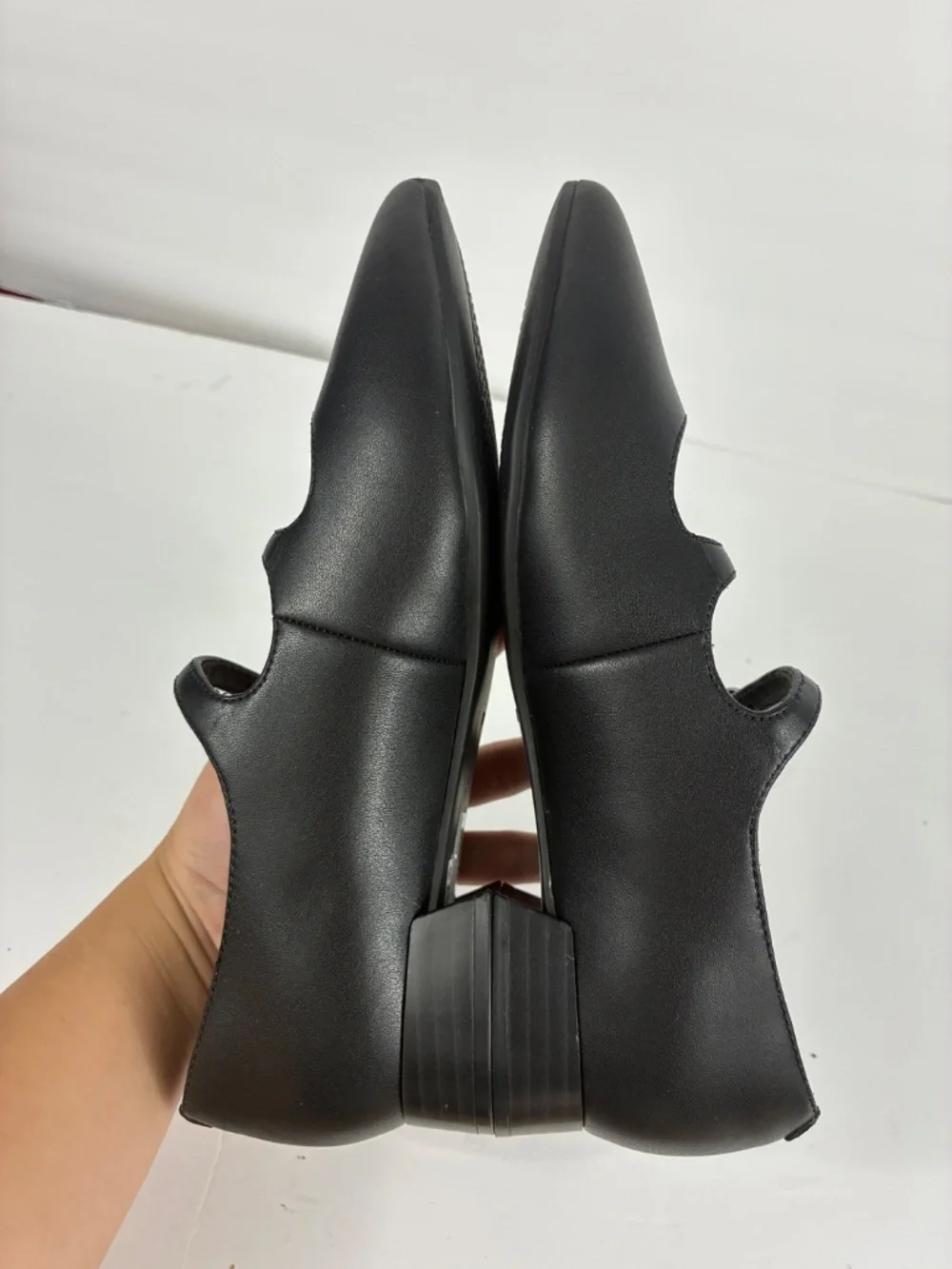 Clarks Natalyn Lane Ballet Flats NEW 7 Wide 7W Black Leather Pointed Toe Strappy